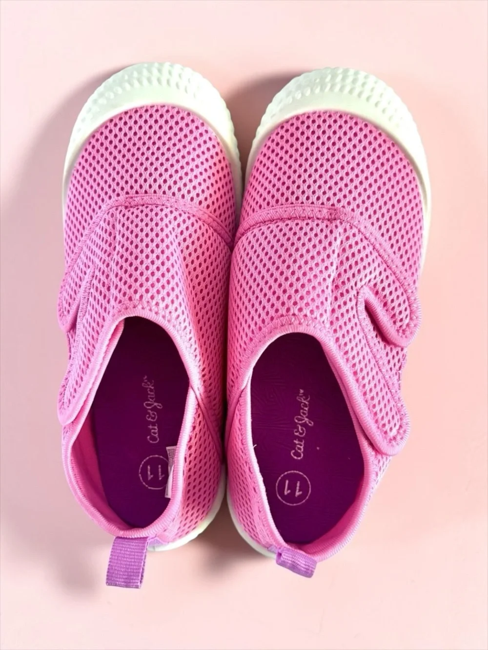 Cat & Jack Toddler Girls Sneakers Bubblegum Pink Mesh Size 11 EUC